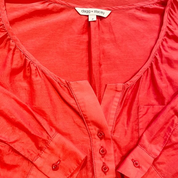 LILY POND HALF BUTTON PLACKET BLOUSE - Picture 7 of 7